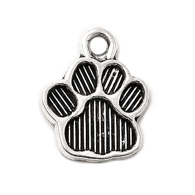 Dog Paw Prints Tibetan Style Alloy Pendant Enamel Settings TIBEP-R338-30AS-RS-1