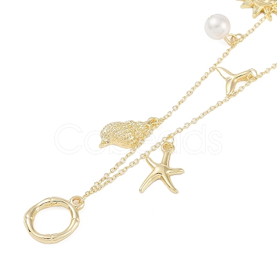 Bohemian Summer Beach Style 18K Gold Plated Shell Shape Initial Pendant Necklaces IL8059-15-1