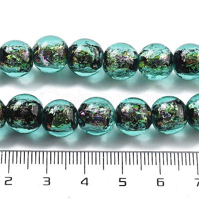 Handmade Foil Lampwork Beads Strands FOIL-K003-06B-22-1