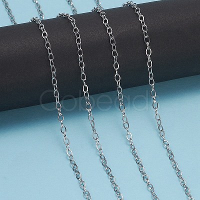 Tarnish Resistant 304 Stainless Steel Cable Chains CHS-K001-96-3.5mm-1