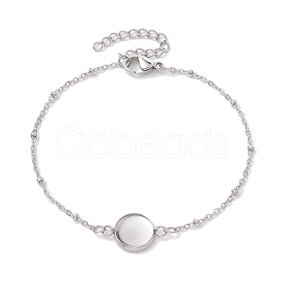 2Pcs 2 Colors 304 Stainless Steel Satellite Chain Bracelet Makings BJEW-JB10587-1