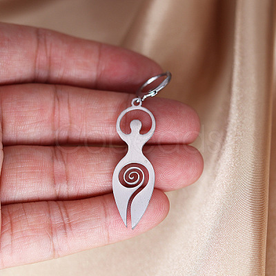 Spiral Goddess 201 Stainless Steel Hoop Earrings FS-WG62312-01-1