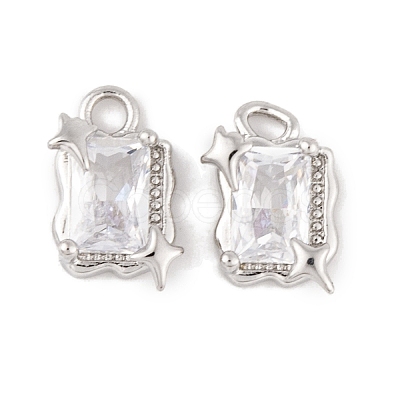 Brass Micro Pave Clear Cubic Zirconia Pendants LS-KK-L212-02P-1