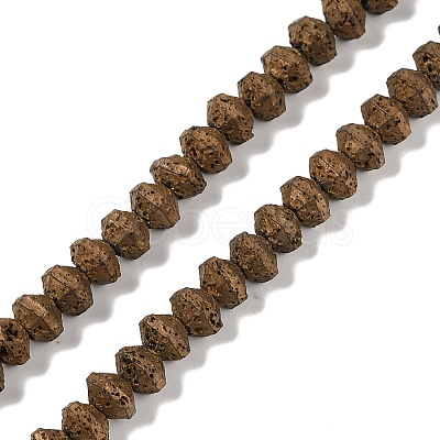 Electroplated Natural Lava Rock Beads Strands G-A234-F02-01B-1