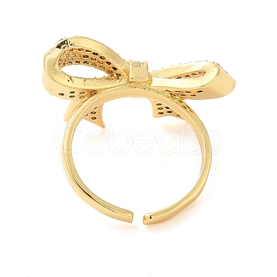 Brass Micro Pave Cubic Zirconia Cuff Rings RJEW-P102-02G-1