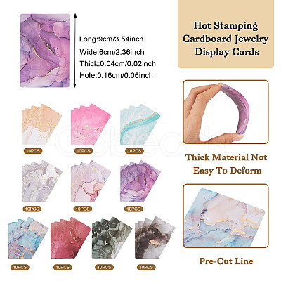 100Pcs 10 Styles Hot Stamping Cardboard Paper Jewelry Display Cards CDIS-TA0001-17-1