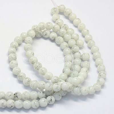 Baking Paint Glass Round Bead Strands DGLA-Q019-8mm-41-1