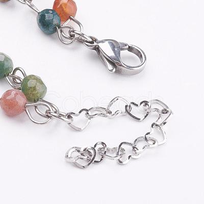 Natural Indian Agate Lariat Necklaces NJEW-JN01961-01-1