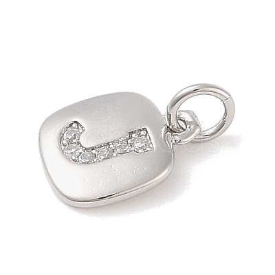 Rack Plating Brass Micro Pave CLear Cubic Zirconia Charms KK-E110-14P-J-1