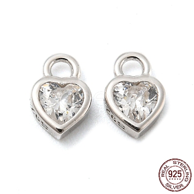 Real Platinum Plated Rhodium Plated 925 Sterling Silver Charms STER-K176-03A-P-1