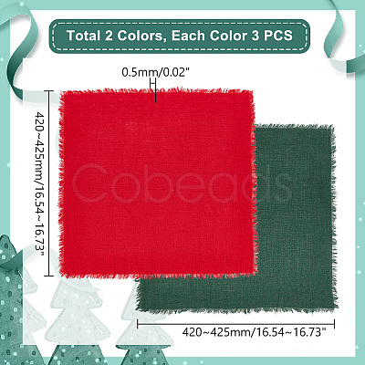 6Pcs 2 Colors Square Cotton Table Runner DIY-GA0007-08-1