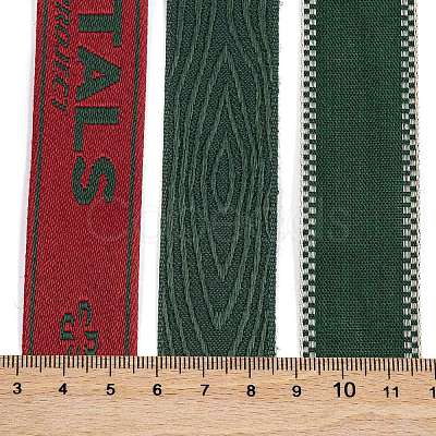 9 Yards 3 Styles Christmas Theme Polyester & Polycotton Ribbons Sets SRIB-A015-01A-04-1