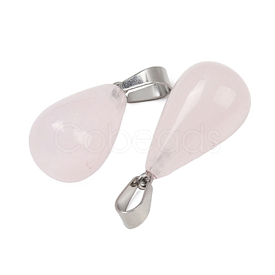 Natural Rose Quartz Pendants G-S364-072P-01-1