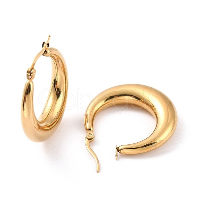 PVD Vacuum Plating 304 Stainless Steel Chunky Hoop Earrings for Women EJEW-F280-06D-G-1