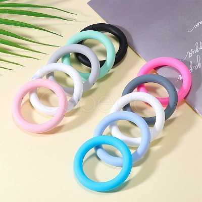 9Pcs Ring Food Grade Eco-Friendly Silicone Focal Beads JX895D-1