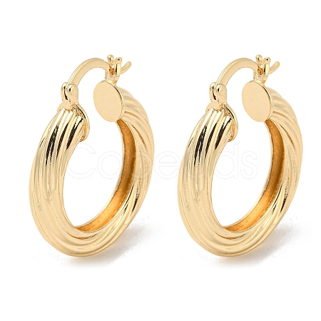 Brass Hoop Earrings for Women EJEW-E295-01KCG-1