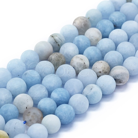 Natural Aquamarine Beads Strands G-E561-01-10mm-1