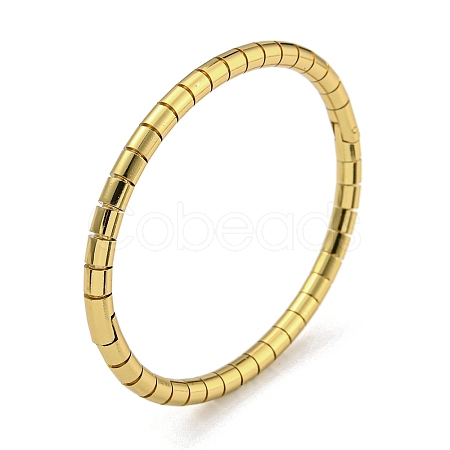 PVD Vacuum Plating 202 Stainless Steel Column Hinged Bangles for Women Men BJEW-M317-06D-G-1