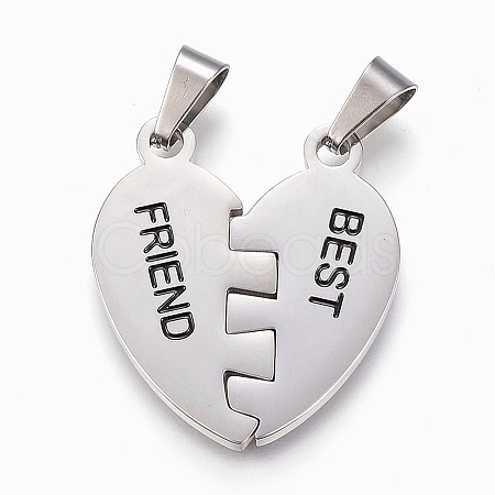 304 Stainless Steel Split Pendants LS-STAS-F168-03P-1