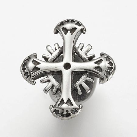 304 Stainless Steel Clasp Rhinestone Settings STAS-P169-50AS-1