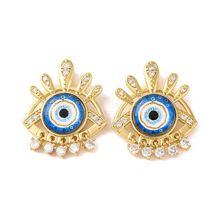 Rack Plating Brass Micro Pave Cubic Zirconia Pendants KK-H486-22G-01-1