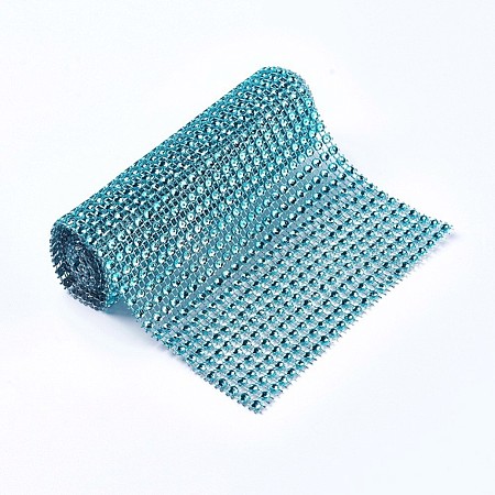 Plastic 24 Rows Rhinestone Mesh Wrap Roll AJEW-WH0066-02B-1