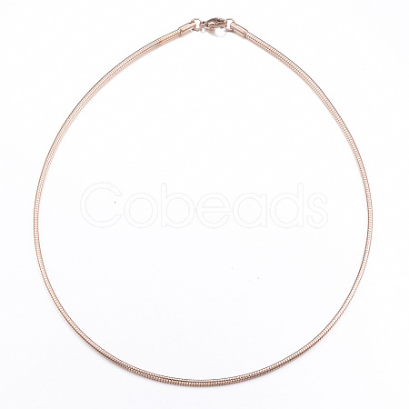Casual Style 304 Stainless Steel Snake Chain Choker Necklaces STAS-O037-05RG-1