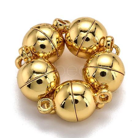 Rack Plating Brass Magnetic Clasps with Loops KK-F801-02A-G-1