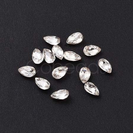 Glass Rhinestone Cabochons GGLA-P002-08C-01-1