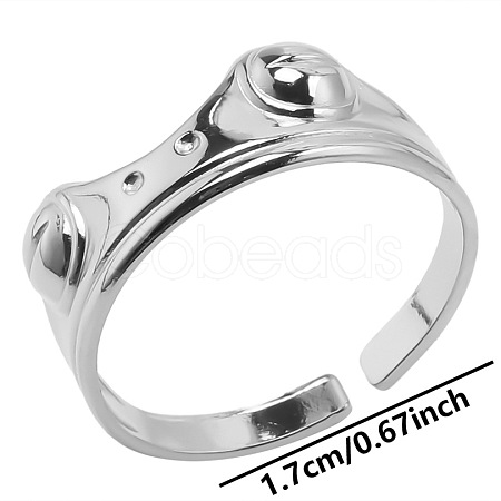 Non-Tarnish Frog 304 Stainless Steel Cuff Rings IQ1564-1-1