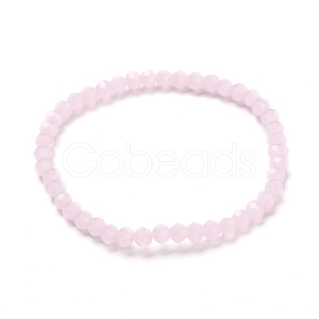 Faceted Glass Rondelle Beads Stretch Bracelet for Kid BJEW-JB06807-20-1