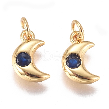 Brass Micro Pave Cubic Zirconia Charms ZIRC-G168-56G-03-1
