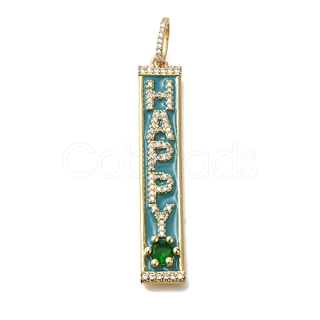 Brass Micro Pave Cubic Zirconia Pendants KK-K389-042G-1