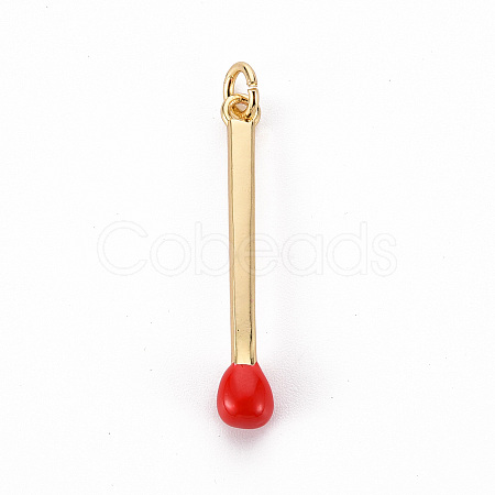 Brass Enamel Pendants X-KK-S362-032C-NR-1
