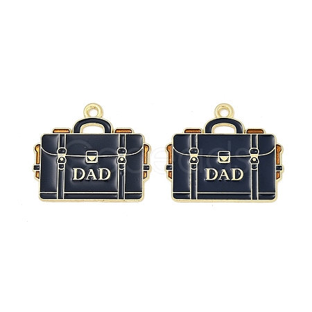 Father's Day Alloy Enamel Pendants ENAM-V001-03B-G-1