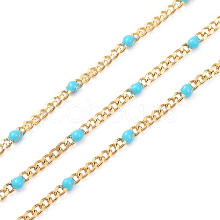 Ion Plating(IP) 304 Stainless Steel Enamel Curb Chains CHS-P013-01G-03-1