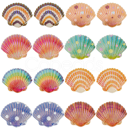 48Pcs 8 Colors Opaque Resin Cabochons RESI-SC0006-40-1