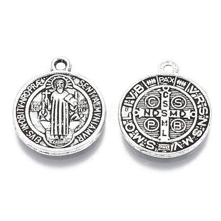 Tibetan Style Alloy Pendants TIBEB-A9489-AS-LF-1