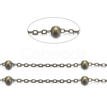 Brass Flat Oval Cable Chains CHC018Y-AB-1