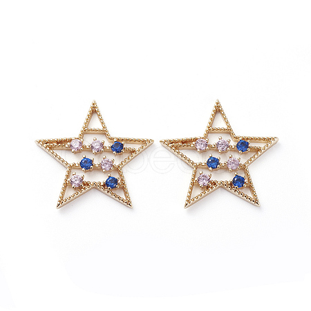 Brass Micro Pave Cubic Zirconia Pendants ZIRC-K083-003G-1