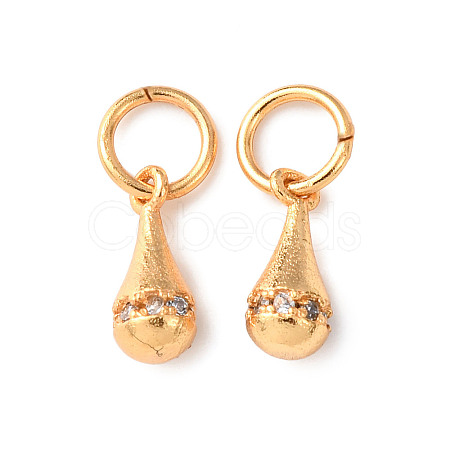 Brass Micro Pave Cubic Zirconia Charms KK-C157-42G-1