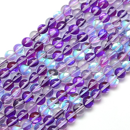 Synthetic Moonstone Beads Strands G-F143-8mm-05-1