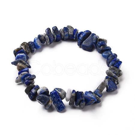 Natural Lapis Lazuli Chip Beads Stretch Bracelets BJEW-JB05765-06-1