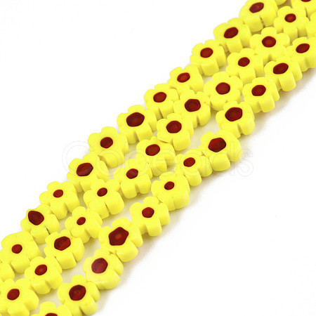 Handmade Millefiori Glass Bead Strands LAMP-N029-017A-07-1