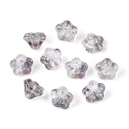 Electroplate Transparent Glass Beads Strands EGLA-N055-03A-01-1