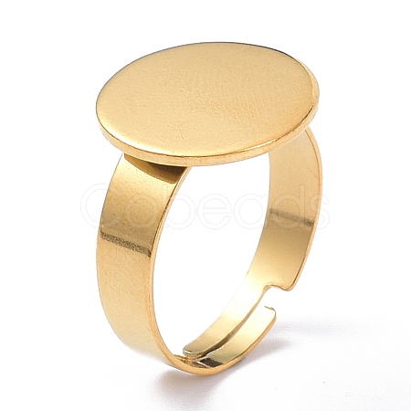 Ion Plating(IP) Adjustable 304 Stainless Steel Finger Rings Components STAS-P291-03D-G-1