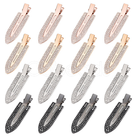 16Pcs 4 Colors Surfboard Shaped Alloy Rhinestone Alligator Hair Clips PHAR-CP0001-10-1