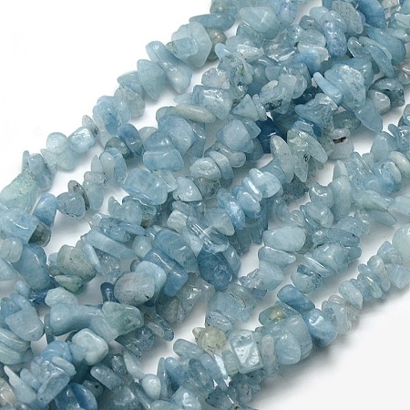 Natural Aquamarine Chip Beads Strands X-G-L154-19-1