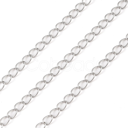 Anti-Tarnish Rhodium Plated 925 Sterling Silver Curb Chains STER-E072-01P-01-1