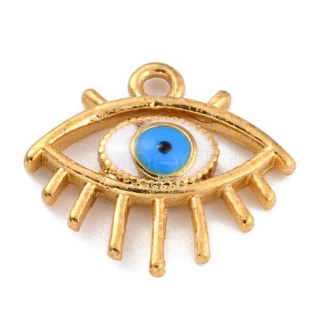 Golden Brass Enamel Pendants KK-P197-12B-G-1